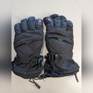 HEAD Black Insulated Ski Gloves -Unisex Youth Winter Gloves, Size Medium